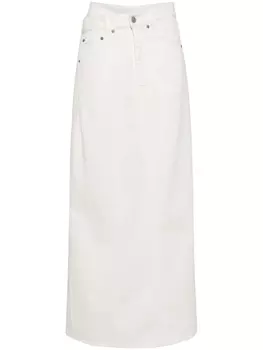 Юбка из хлопкового денима MM6 Maison Margiela, белый