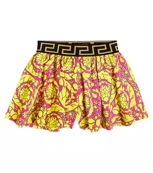 Юбка из хлопкового флиса Barocco Versace, разноцветный