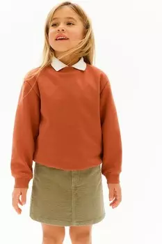 Юбка из хлопкового вельвета H&M, зеленый