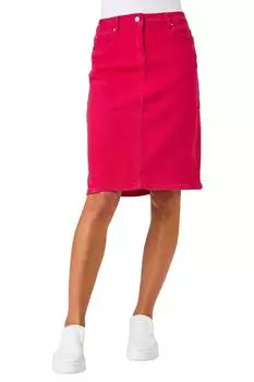 Юбка из хлопковой джинсовой ткани стрейч Roman, розовый