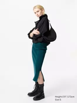 Юбка из хлопковой смеси Uniqlo, цвет 67 синий