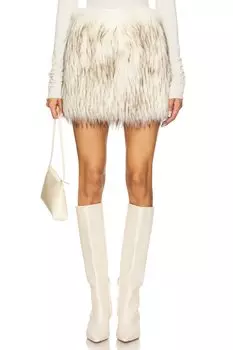 Юбка из искусственного меха Harper Miscreants, white & grey