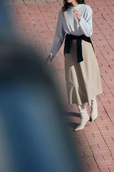 Юбка из искусственной кожи многослойная ZARA, песочный