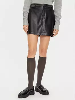 Юбка из искусственной кожи, стандартного кроя Calvin Klein Jeans, черный