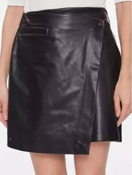 Юбка из искусственной кожи, стандартного кроя Dkny, черный