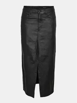 Юбка из искусственной кожи стандартного кроя Noisy May, черный