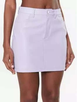 Юбка из искусственной кожи, стандартного кроя United Colors Of Benetton, фиолетовый