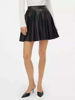 Юбка из искусственной кожи стандартного кроя Vero Moda, черный