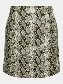 Юбка из искусственной кожи трапециевидного кроя Edited, мультиколор