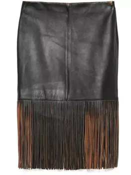 Юбка из кожи Blumarine, черный