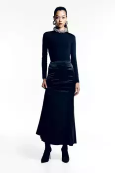 Юбка из креп-сатина H&M, черный
