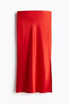 Юбка из креп-сатина H&M, красный