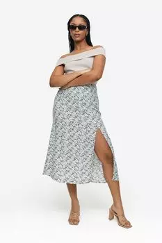 Юбка из крепа H&M, голубой/цветочный