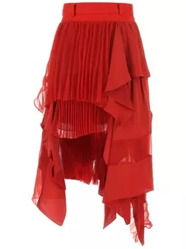 Юбка из крепа Sacai, красный