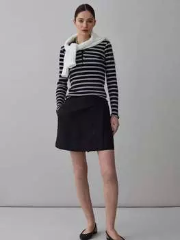 Юбка из льна и вискозы Piombo, цвет black