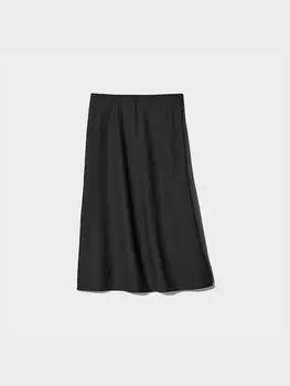 Юбка из льняной смеси (короткая) Uniqlo, черный