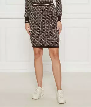 Юбка из лисьего меха Guess Jeans, коричневый