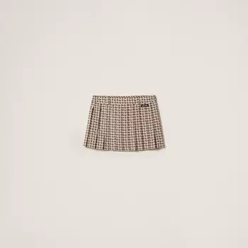 Юбка из марокканского крепа с принтом пейсли Miu Miu, белый