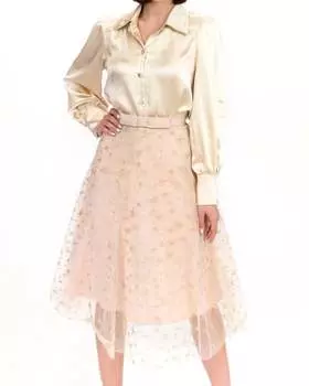 Юбка из металлизированного тюля с узором «Minikle Star» EVA FRANCO, цвет twinkle star