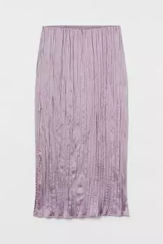 Юбка из мятого атласа H&amp;M, светло-фиолетовый