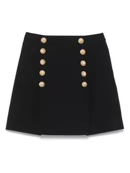 Юбка из натуральной шерсти Balmain, черный