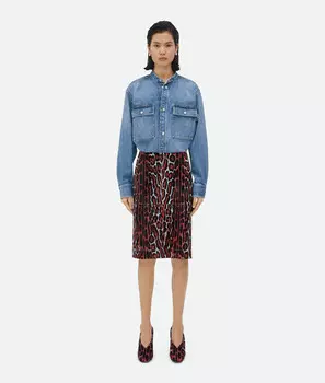 Юбка из овчины с леопардовым принтом Bottega Veneta
