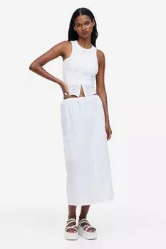 Юбка из парашютного хлопка H&M, белый