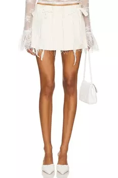 Юбка из плиссированной джинсовой ткани Yuhan Wang, белый