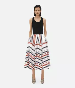 Юбка из полосатого хлопка Bottega Veneta