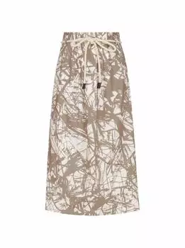 Юбка из поплина с принтом Lorena Antoniazzi