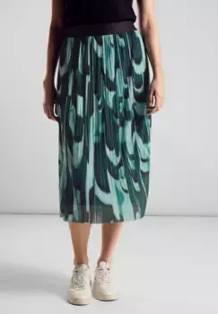 Юбка из сетки STREET ONE, длина миди, зеленый