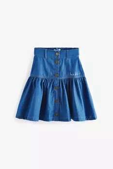 Юбка из шамбре 100% хлопок Nicole Miller, синий