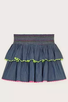 Юбка из шамбре-рикрака Monsoon, синий