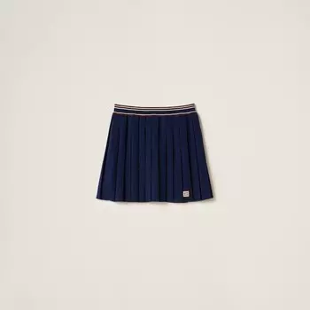 Юбка из шерсти и кашемира Miu Miu, синий