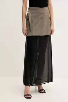 Юбка из шерсти Pinko, коричневый