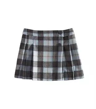Юбка из шерсти в клетку Талисса Bonpoint, цвет blue grey