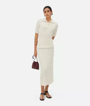 Юбка из шерсти в рубчик Bottega Veneta