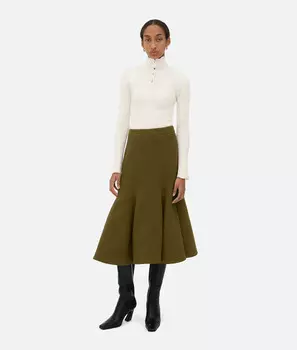 Юбка из шерстяного крепа Bottega Veneta