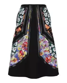 Юбка из шерстяного твила Stella McCartney, черный
