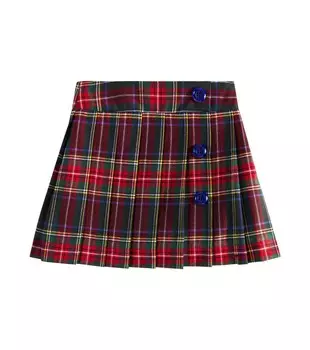 Юбка из шерстяной ткани в клетку тартан Dolce&Gabbana Kids, цвет quadri-check-tartan