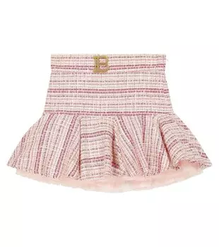 Юбка из смесового хлопка Balmain, розовый
