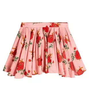 Юбка из смесового хлопка с цветочным принтом Morley, розовый
