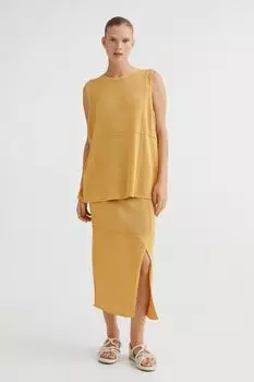 Юбка из смесового льна H&amp;M, желтый