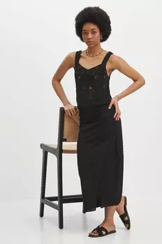 Юбка из смесового льна Medicine, черный