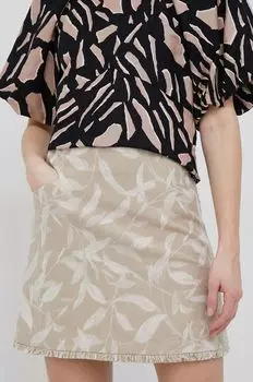 Юбка из смесового льна Pennyblack, бежевый