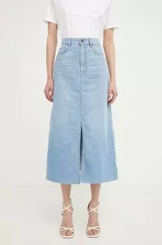 Юбка из смесового льна Weekend Max Mara, синий