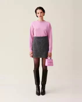 Юбка из смесовой шерсти Claudie Pierlot, серый