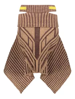 Юбка из смесовой шерсти Paolina Russo, коричневый