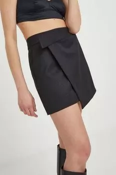 Юбка из смесовой шерсти Won Hundred, черный