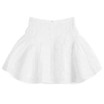 Юбка из ткани сирсакер в клетку Oda Cecilie Bahnsen, белый